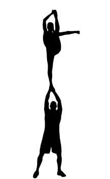 cheerleading bow and arrow silhouette